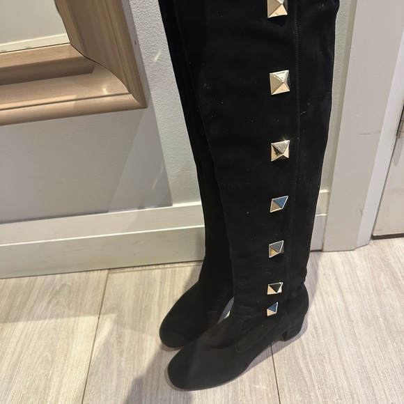 Valentino Over-The-Knee Rockstud Suede Boots sz 37 - Picture 6 of 8